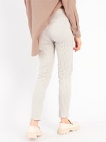 Prúžkované bavlnené nohavice s gumičkou v páse