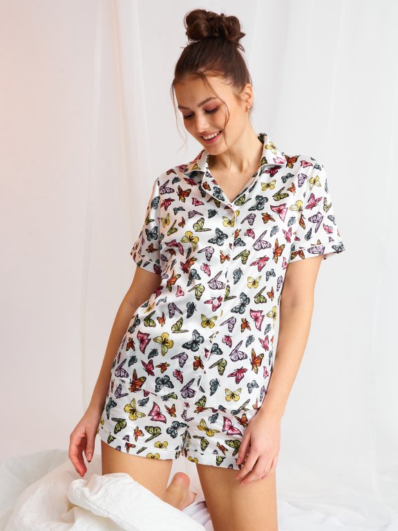Saténová pyžamová košilka dámská