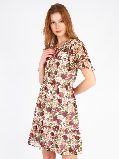 Šifonové květované šaty dámské
