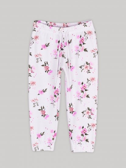 Sweatpants with floral print