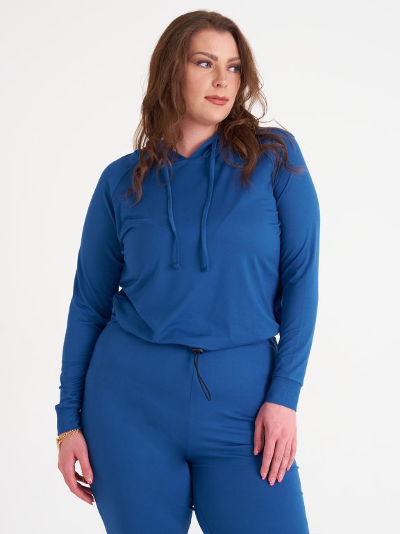 Klasyczna cieńsza bluza z kapturem dla kobiet plus size