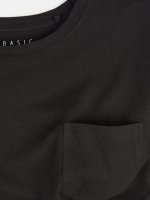 Základné basic dámske predĺžené tričko s vreckom a rozparkami