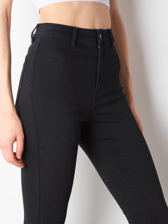 Základní basic džíny skinny bez předních kapes