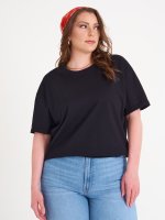 Základní bavlněné basic triko s krátkým rukávem dámské plus size