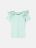 Cotton top with broderie ruffle