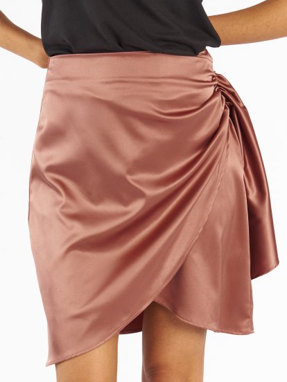 Satin mini skirt