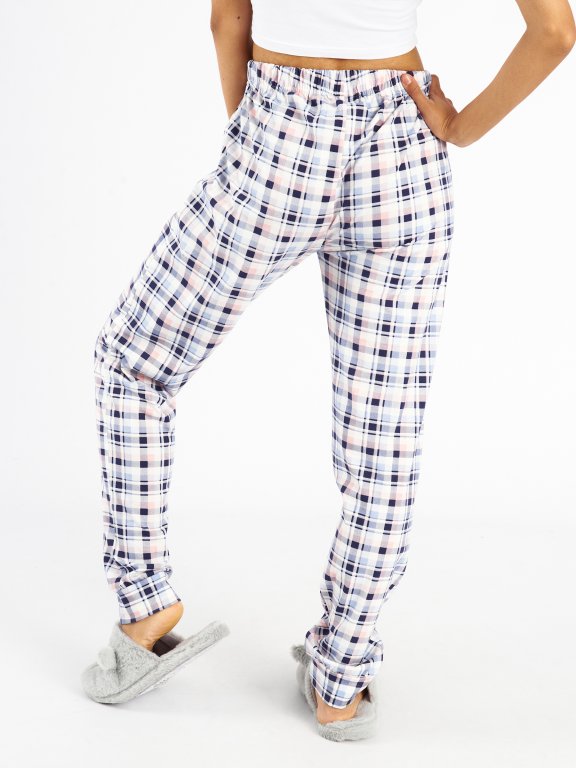 Kárované pyžamové nohavice