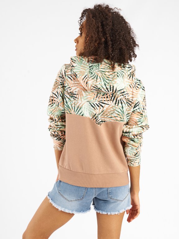 Zip-up hoodie with print