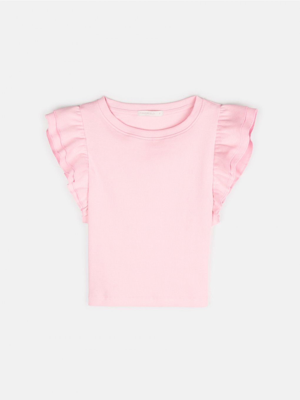 Ribbed t-shirt with ruffles