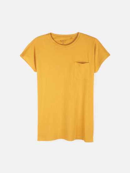 Plus size basic longline t-shirt with pocket and side slits