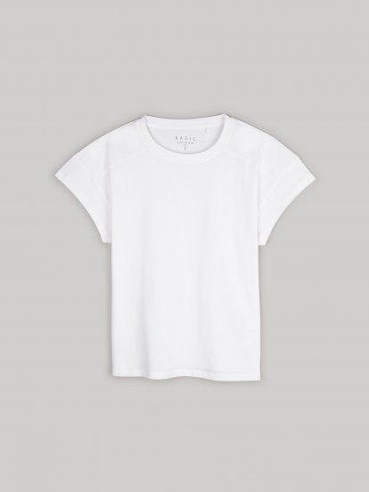 Základné bavlnené tričko s krátkym rukávom dámske