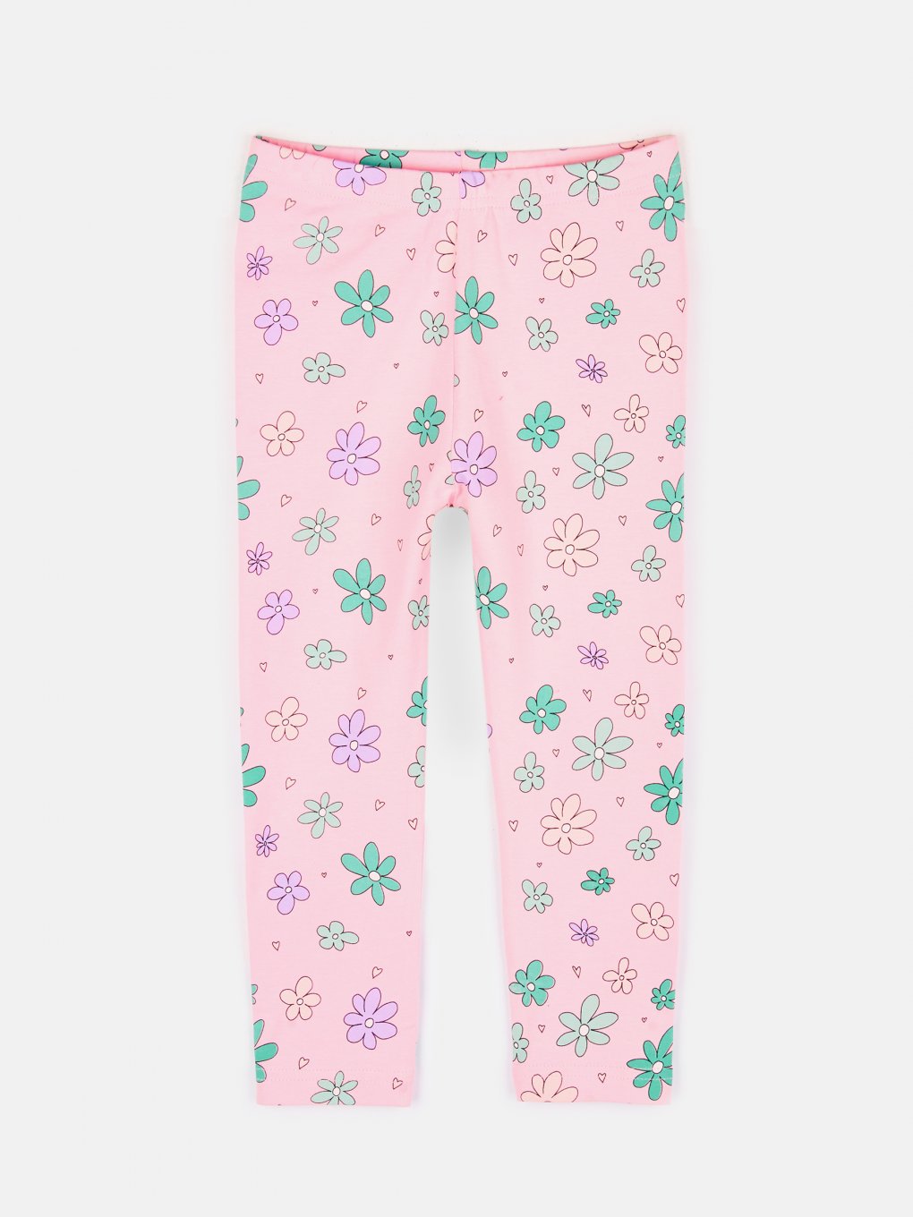 Cotton baby leggings with floral print