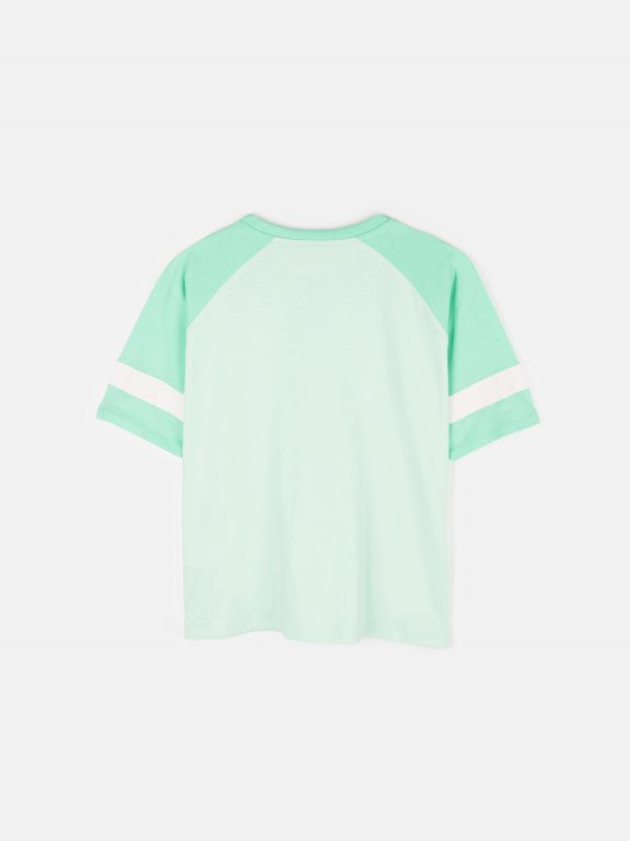 Cotton t-shirt with varsity print