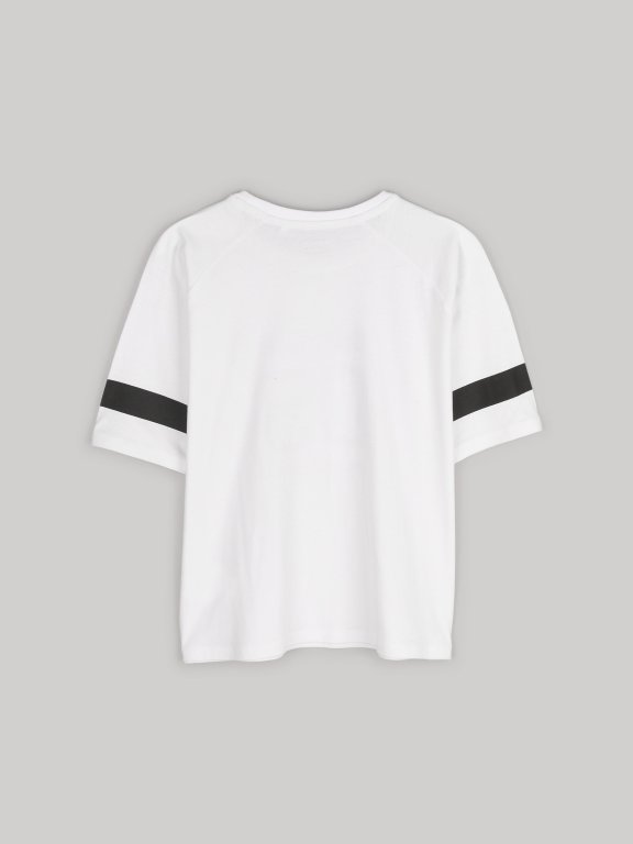 Cotton t-shirt with varsity print