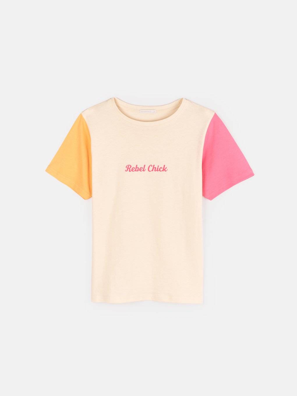 Color block cotton t-shirt