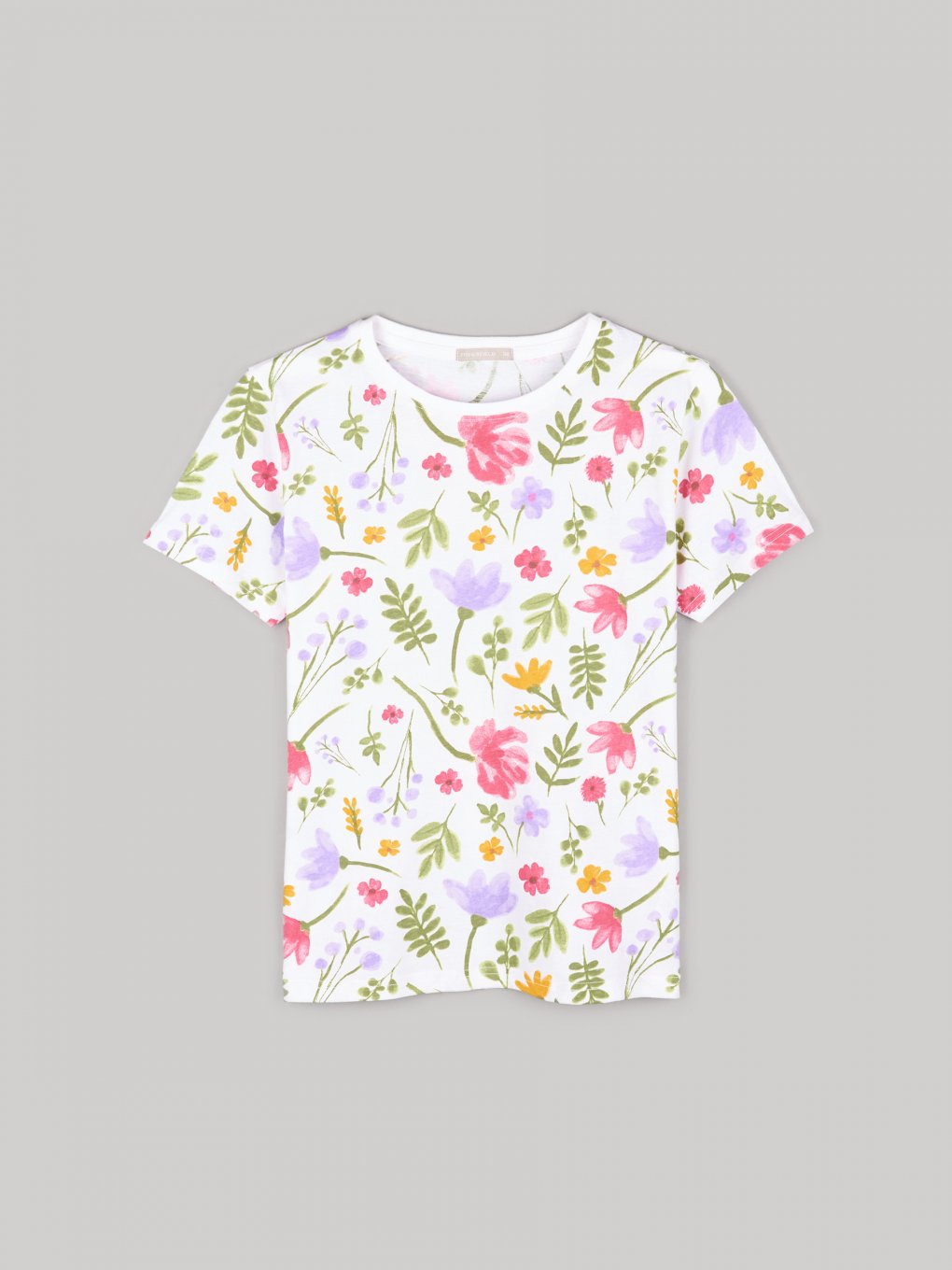 Floral print cotton t-shirt