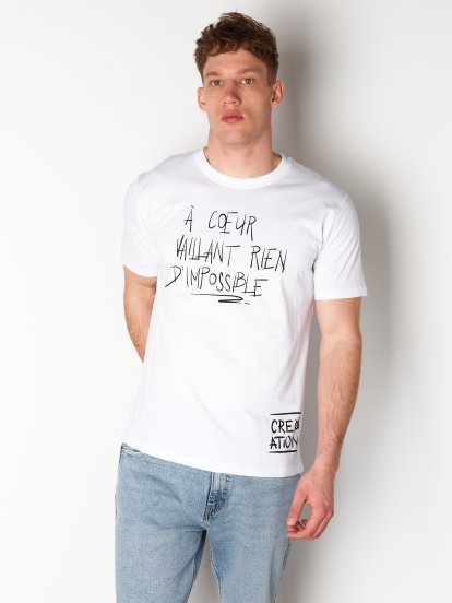 Bawełniana koszulka z napisem męska