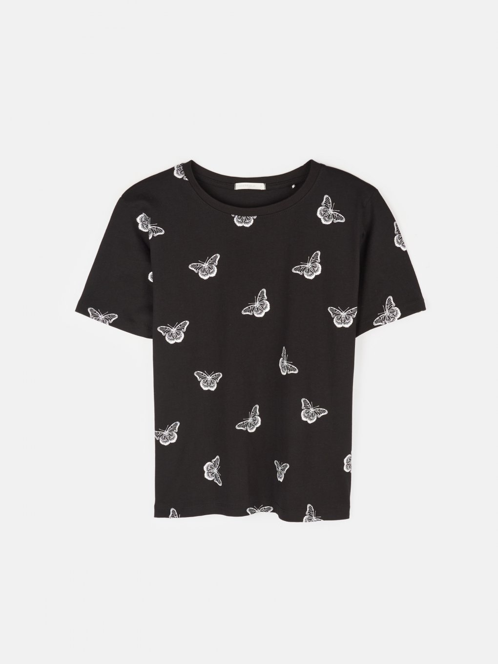Bavlnené tričko s potlačou motýle