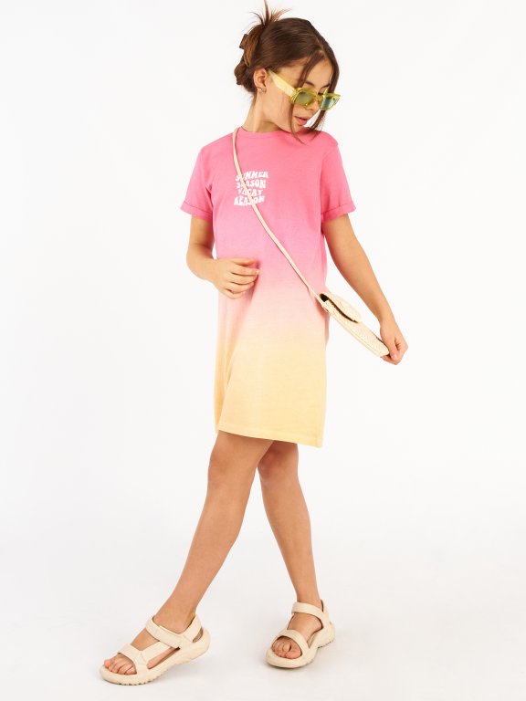 Bawełniana dziewczęca sukienka T-shirt