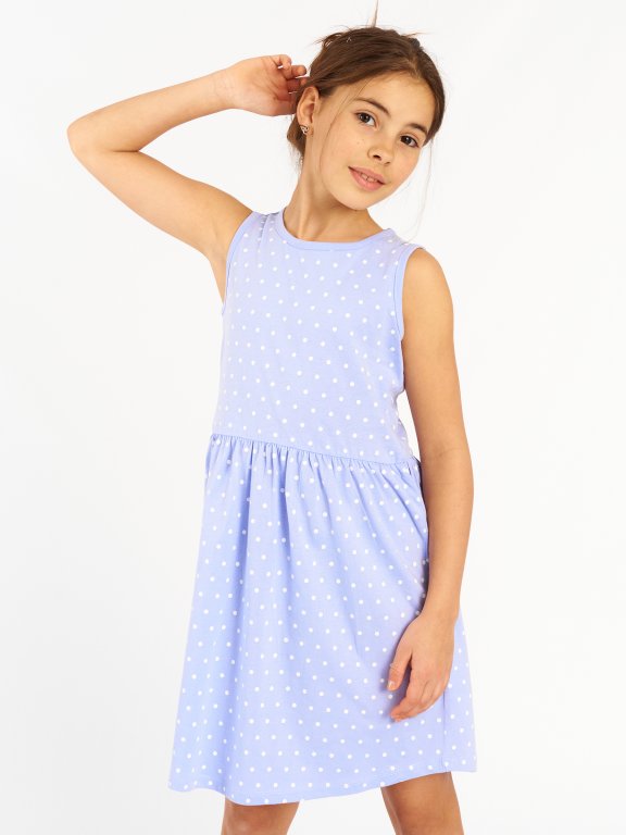 Bawełniana sukienka w kropki dla dziewczynki