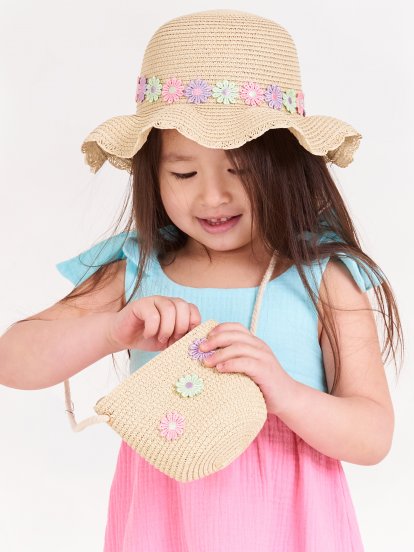 Kislány kalap és táska
