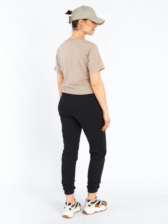 Ciążowe spodnie dresowe w jednolitym kolorze