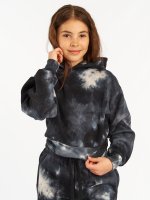 Rövid batikolt kapucnis pulóver