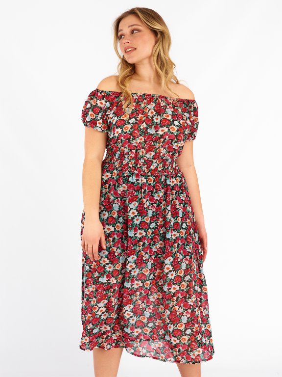 Kvetované šaty plus size dámske