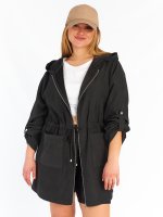 Plus size light parka with hood