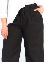 Kalhoty ze lněné směsi plus size