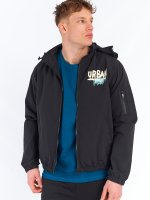 Nylon jacket with concealed hood