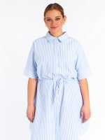 Plus size striped shirt dress