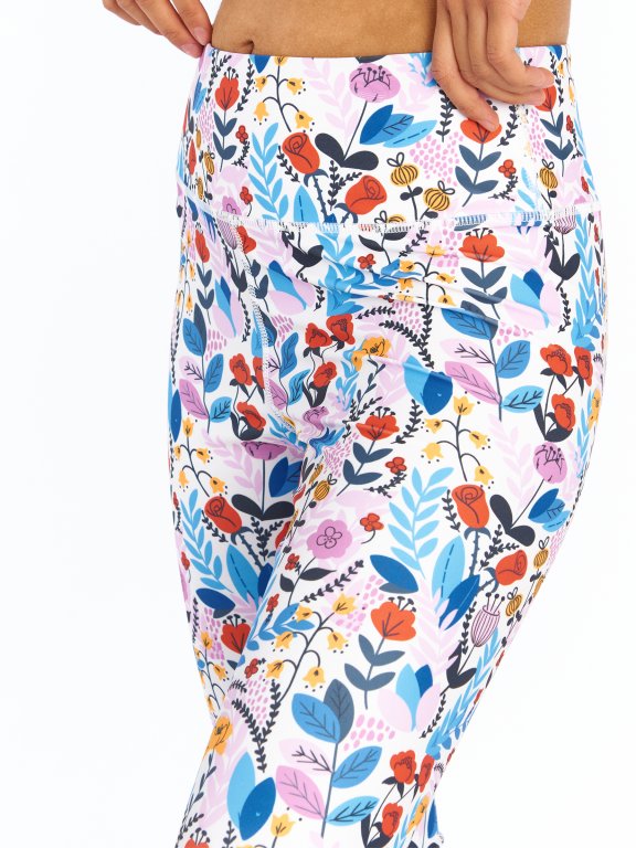 Sports leggings with floral print