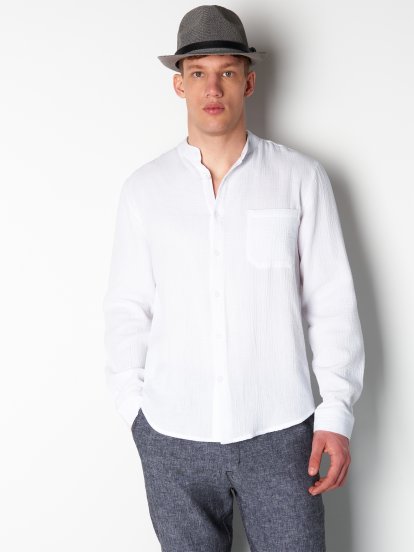 Textured cotton shirt