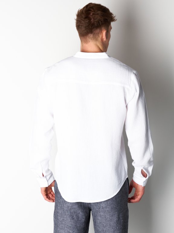 Strukturovaná bavlněná košile s dlouhým rukávem