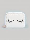 Glitter wallet with eyelash embro