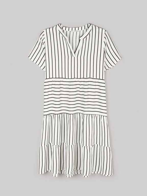 Striped viscose dress