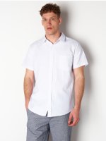 Basic cotton blended shirt with short sleeves