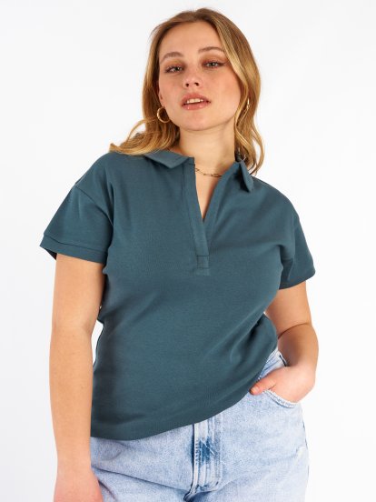 Bawełniana koszulka polo Basic dla kobiet