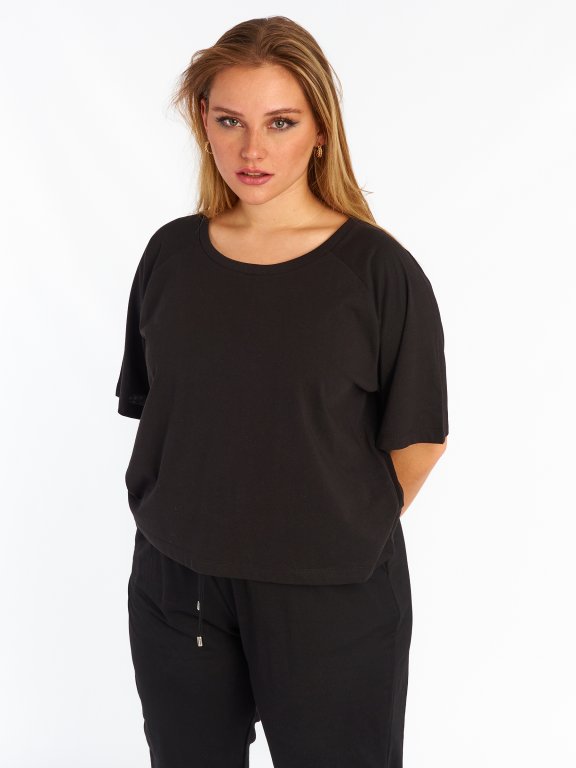 Základné basic bavlnené tričko plus size
