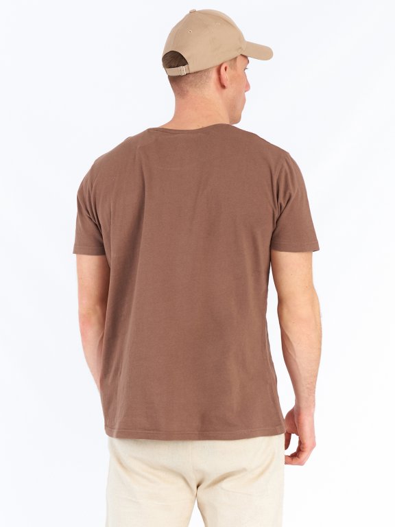 Męska bawełniana koszulka basic z kieszenią