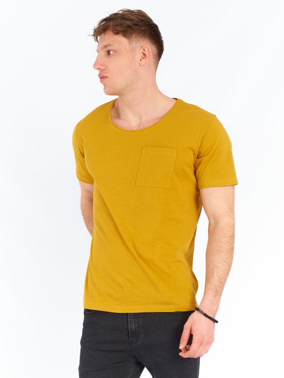 Základní basic bavlněné tričko s kapsou pánské