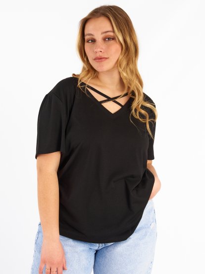 Alap basic rövidujjú póló, női plus size