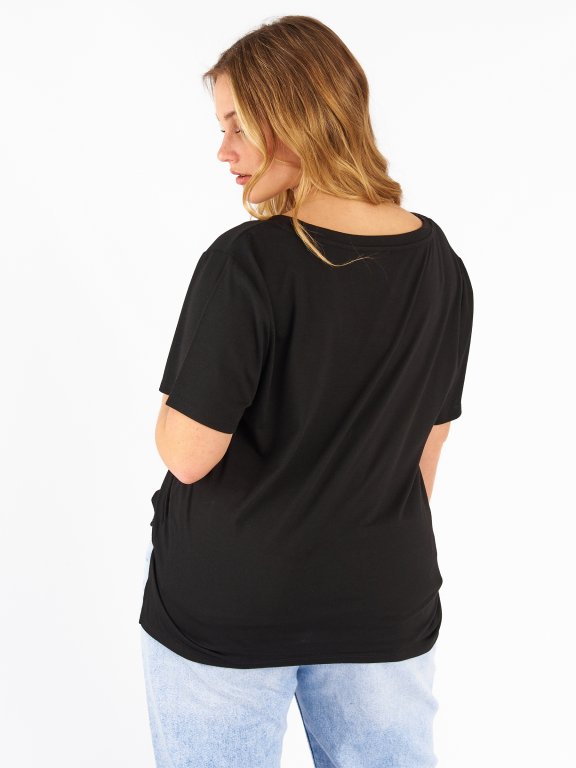 Základní basic triko s krátkým rukávem dámské plus size