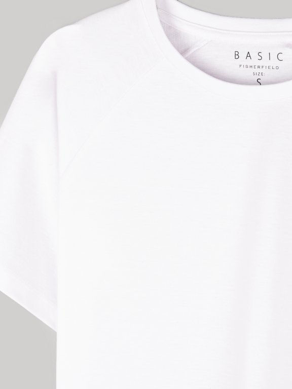 T-shirt basic basic wykonany z mieszanki bawełny