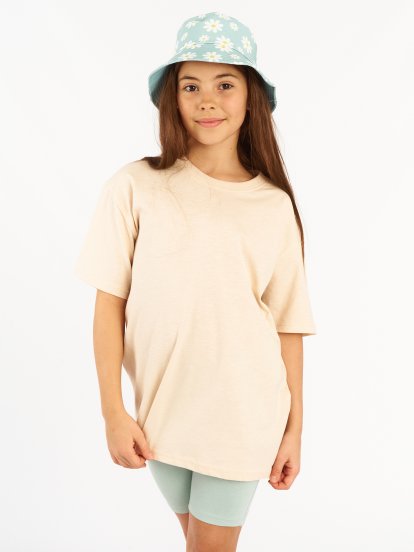 Základné bavlnené tričko oversize dievčenské