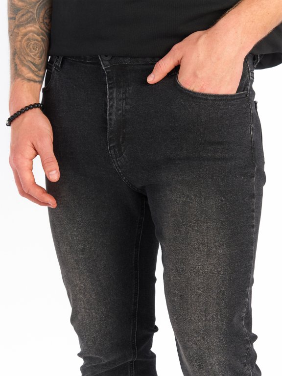Základné straight slim džínsy pánske