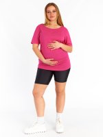 Základné tehotenské tričko s krátkym rukávom plus size