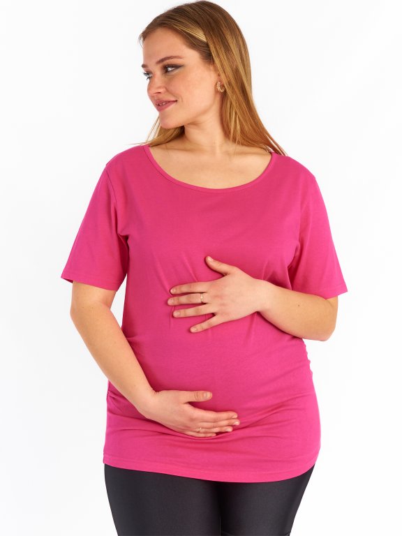 Základní těhotenské triko s krátkým rukávem plus size