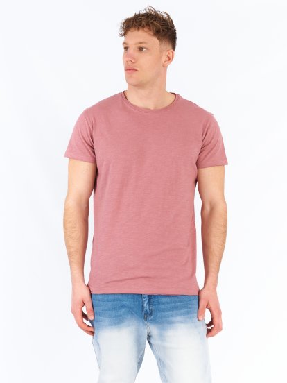 Základné tričko slim fit s neopracovaným lemom pánske